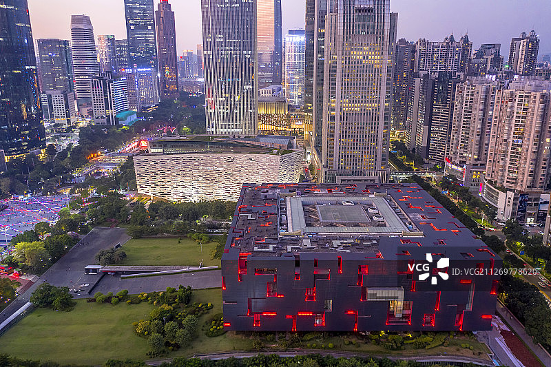 广州市 广东省博物馆 航拍图片素材