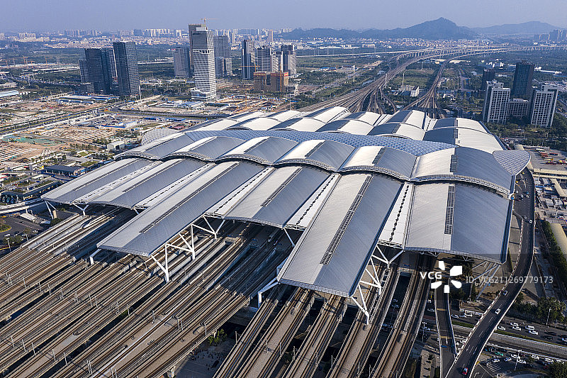 广州市 广州南站 航拍图片素材