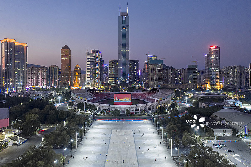 广州市 珠江新城 天河体育场 航拍图片素材