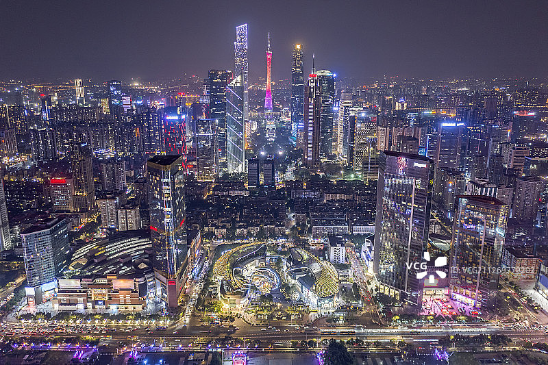 广州市 珠江新城 现代建筑群 航拍图片素材