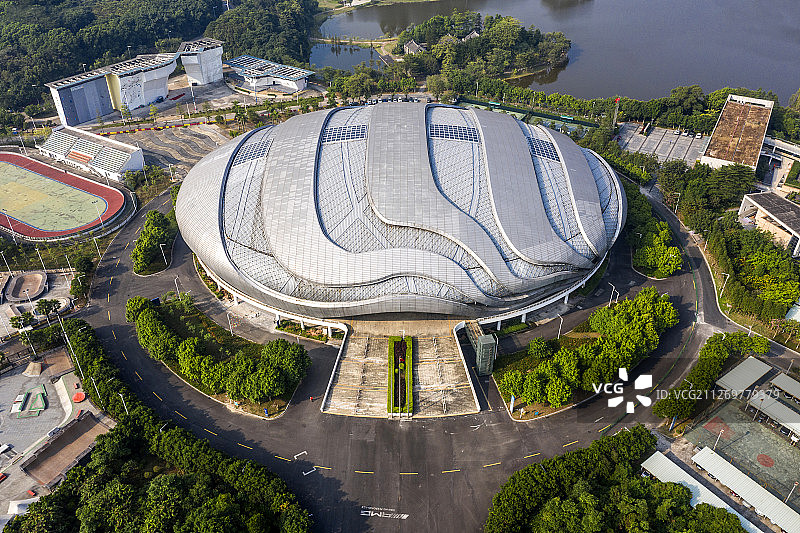 广州市 大学城 广州自行车轮滑极限运动中心 航拍图片素材