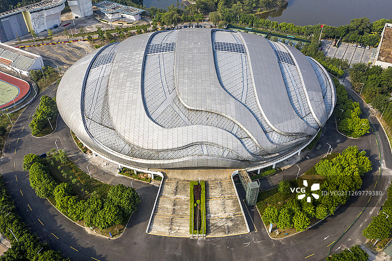 广州市 大学城 广州自行车轮滑极限运动中心 航拍图片素材