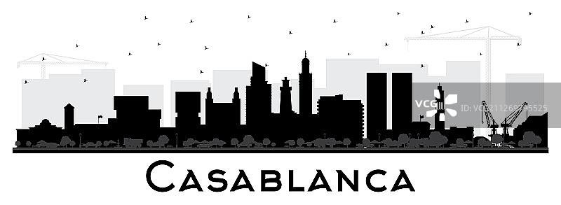 卡萨布兰卡城市天际线剪影图片素材