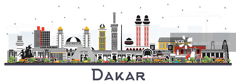 达喀尔城市天际线彩色建筑图片素材