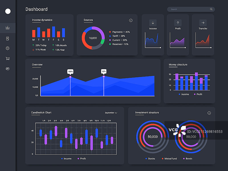 金融应用图表信息图仪表板图片素材