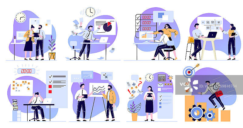 有条理的办公室工作任务计划时间图片素材