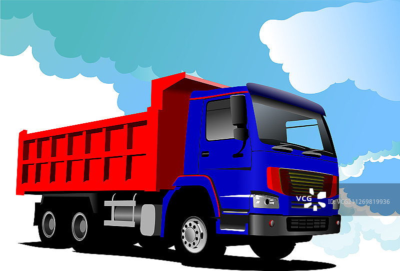 卡车红蓝货车图片素材