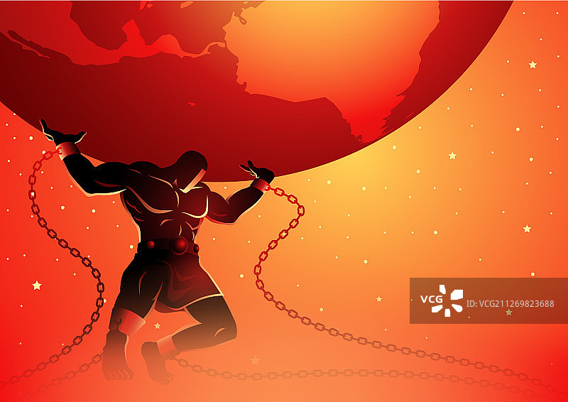 神话剪影希腊阿特拉斯图片素材