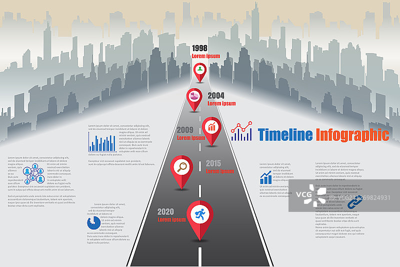 商业路线图时间轴信息图图片素材