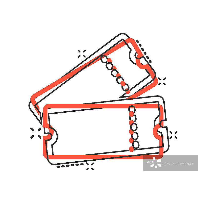 漫画风格的电影票图标图片素材