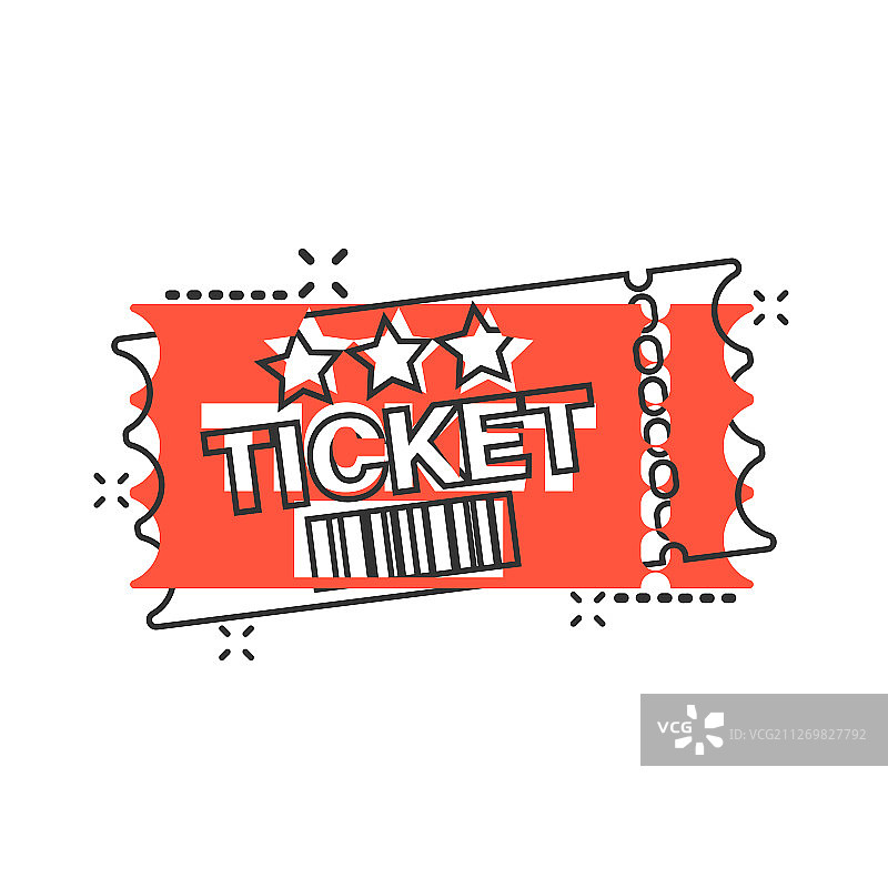 漫画风格的电影票图标图片素材