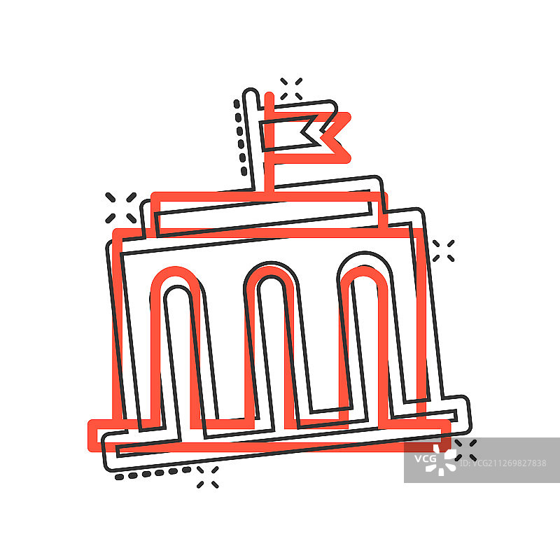 漫画风格银行大楼图标图片素材