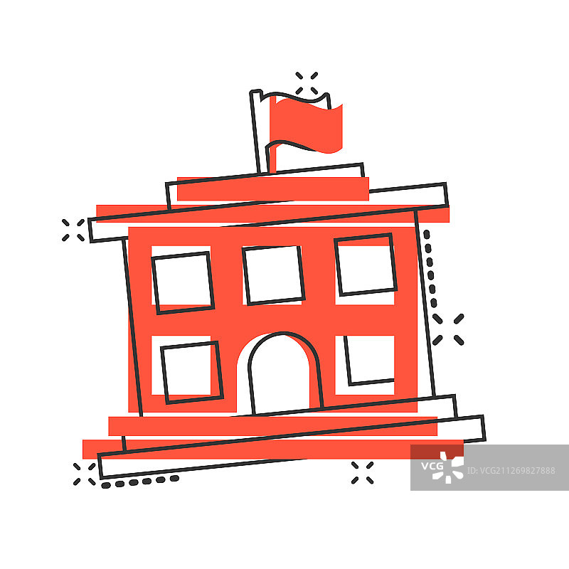 漫画风格银行大楼图标图片素材