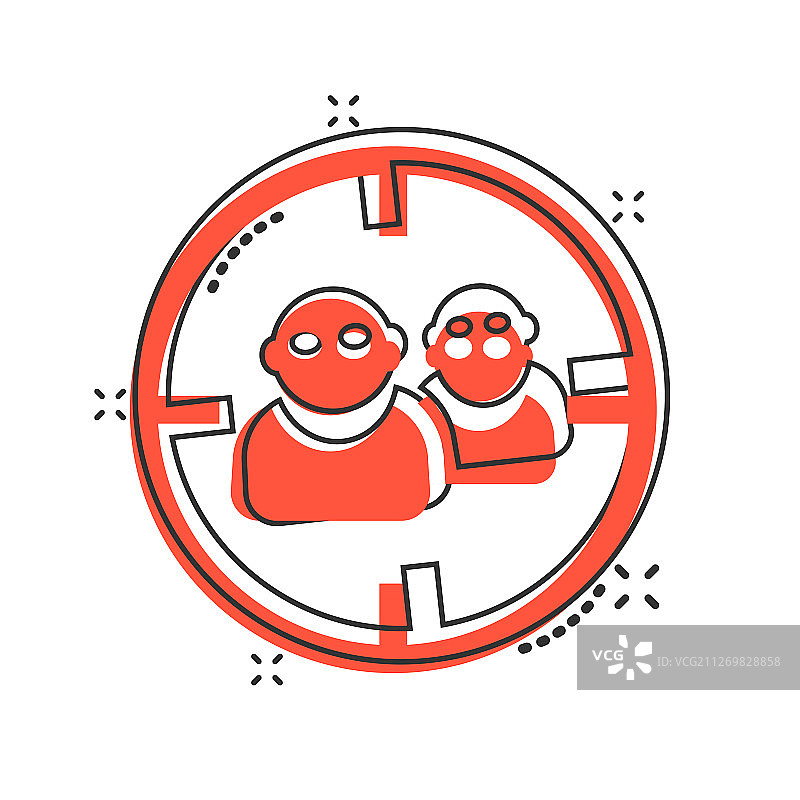 漫画风格的目标受众图标图片素材