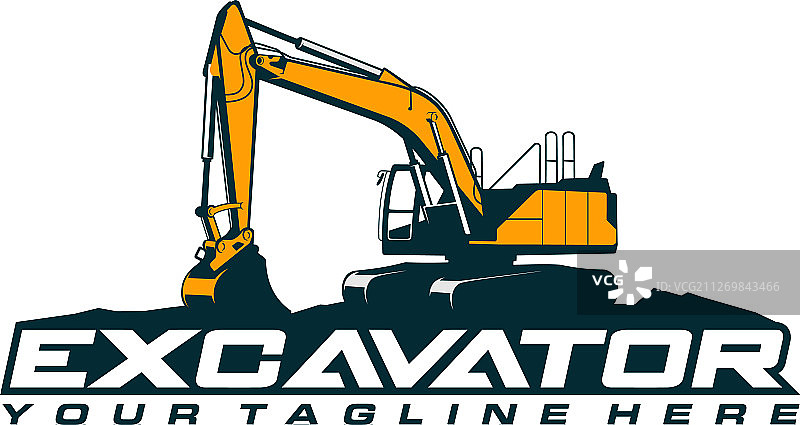 挖掘机Logo模板图片素材