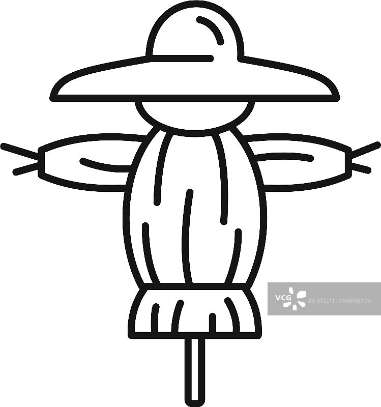 有趣的稻草人图标轮廓风格图片素材