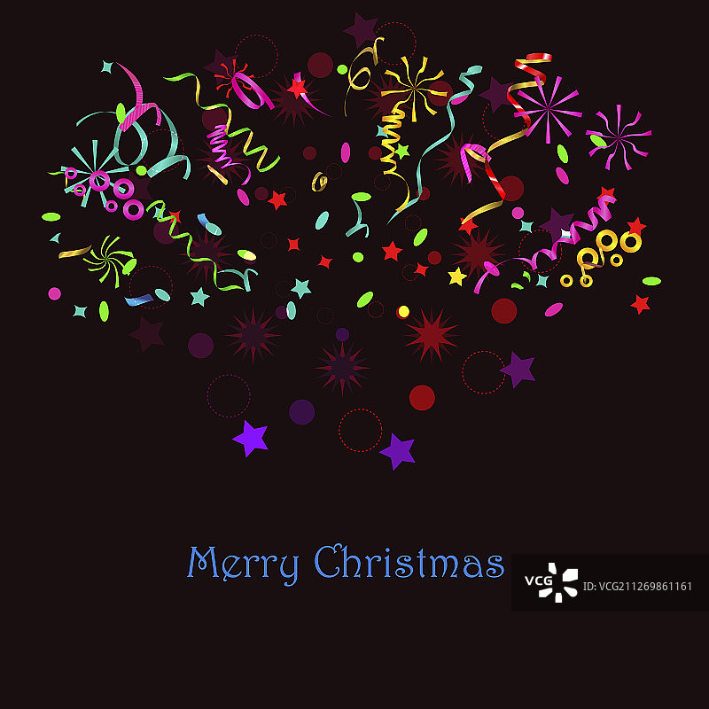 深色背景上的彩色纸带图片素材