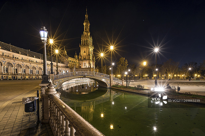 西班牙塞维利亚西班牙广场风光图片素材