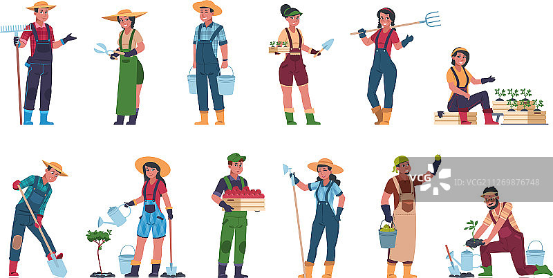 卡通农业工人图片素材