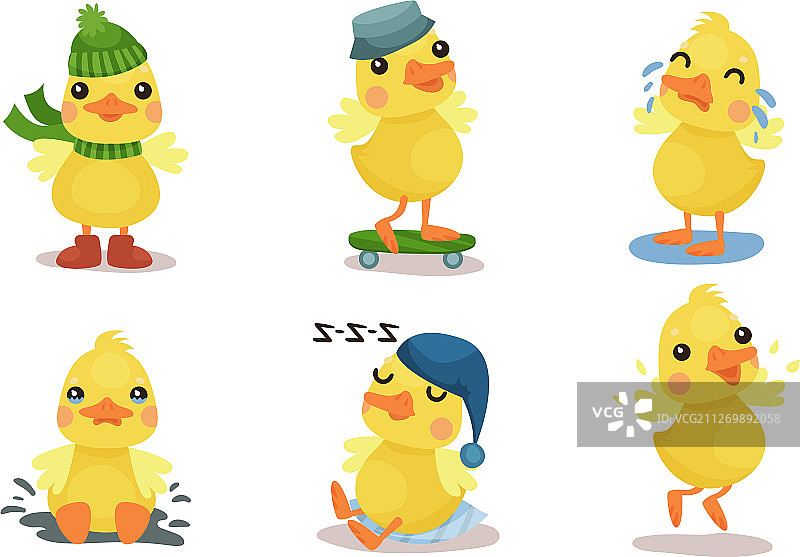卡通黄色小鸭子图片素材