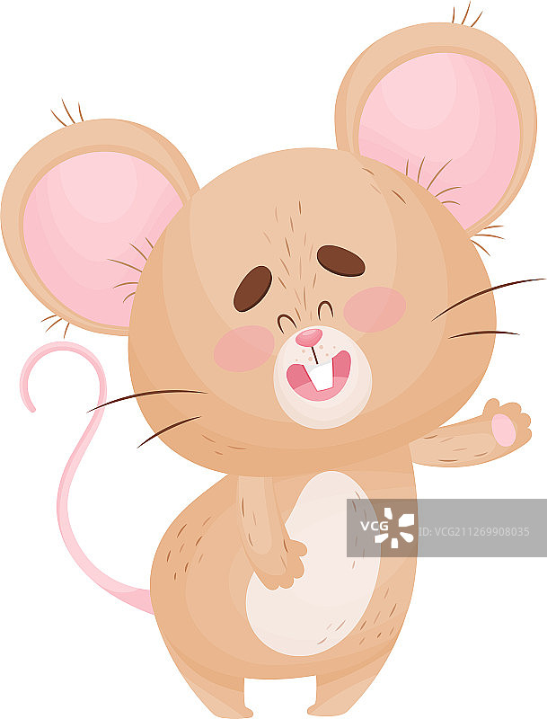 卡通老鼠打招呼挥手图片素材