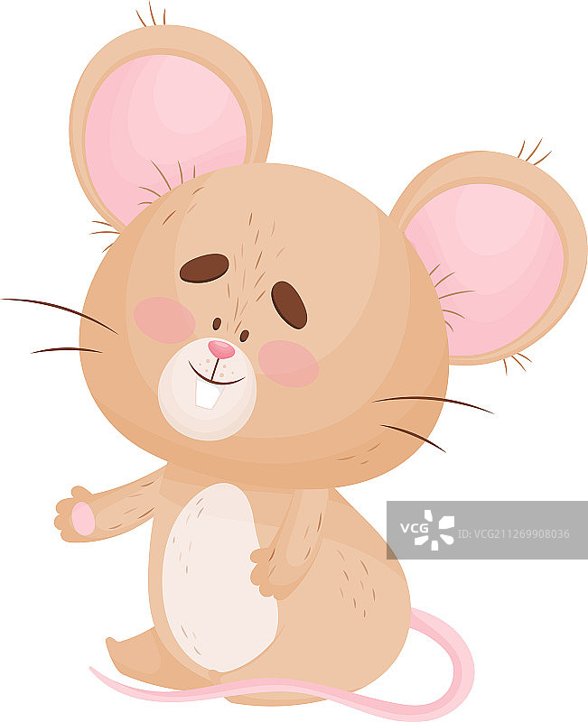 张开双臂坐着的卡通老鼠图片素材