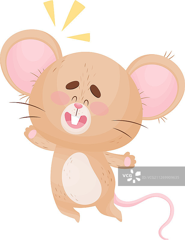 快乐跳跃的卡通老鼠图片素材