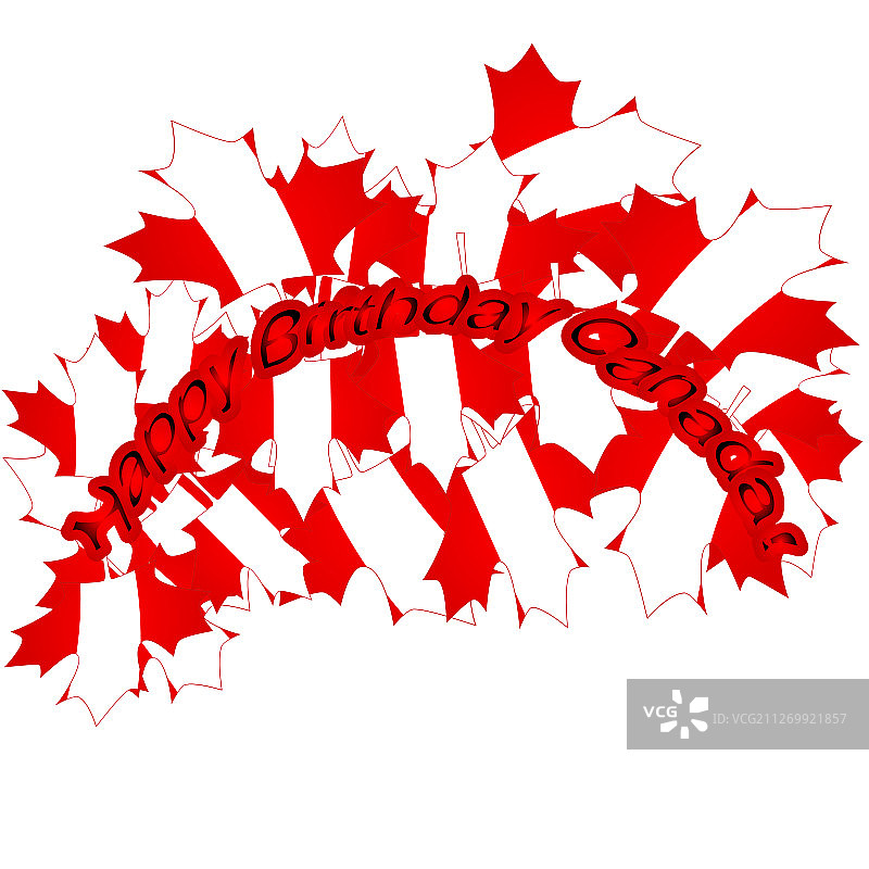 加拿大日快乐：节日邀请函图片素材