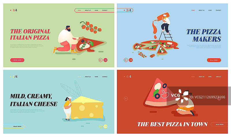 比萨店网站着陆页图片素材
