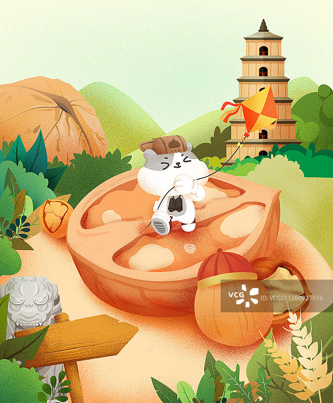 核桃坚果插画图片素材