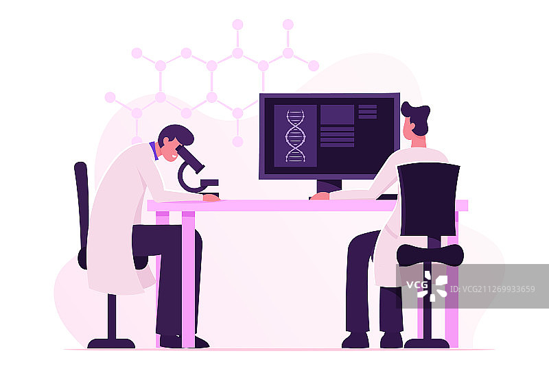 DNA工程与遗传科学概念图片素材