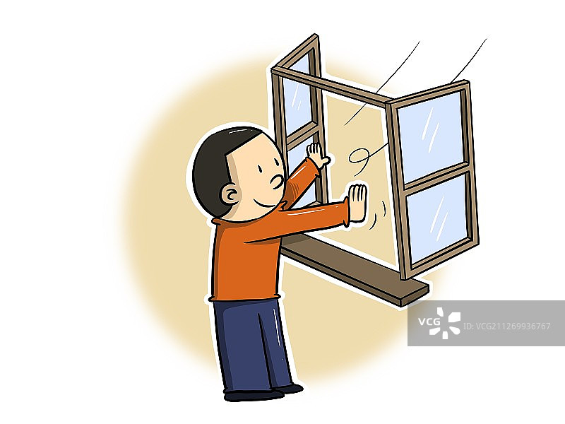 漫画：开窗通风图片素材