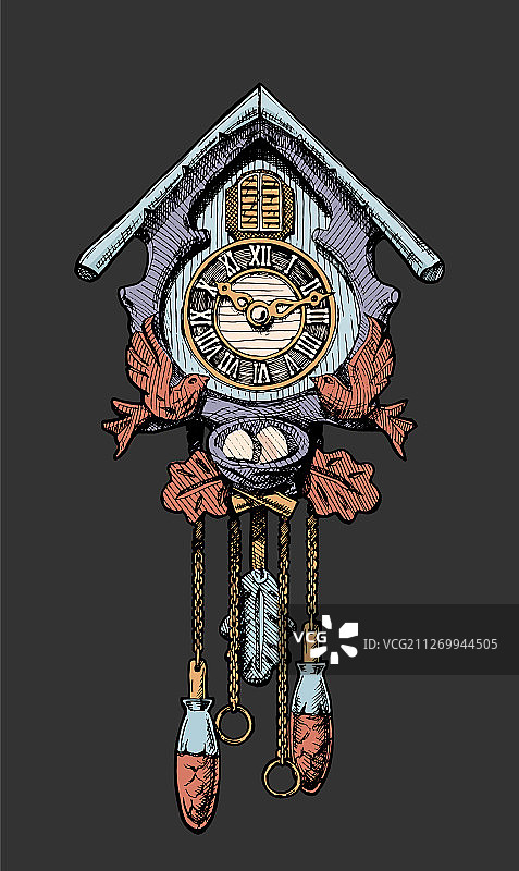 老式布谷鸟钟图片素材
