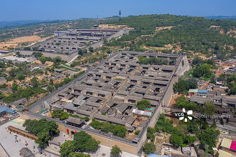 山西晋中祁县王家大院航拍图片素材