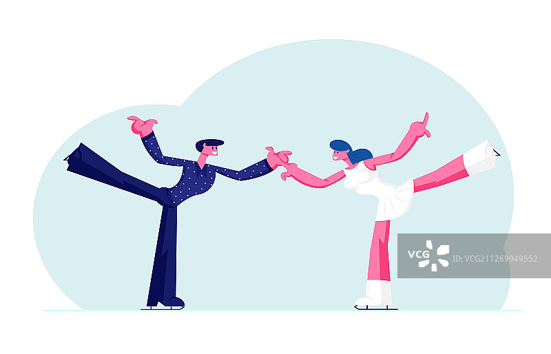 冬季滑冰运动情侣图片素材