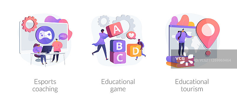 游戏化学习系统概念隐喻图片素材