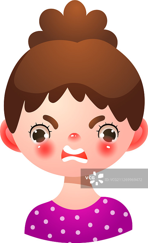 面带愤怒消极表情的女孩图片素材