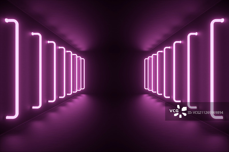 3D抽象霓虹灯空间图片素材