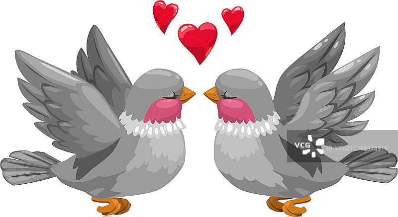 爱心之上的热恋飞鸟图片素材
