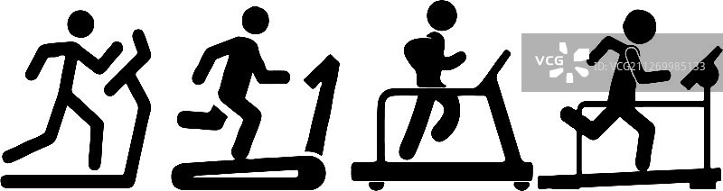 黑色健身人物图标集图片素材