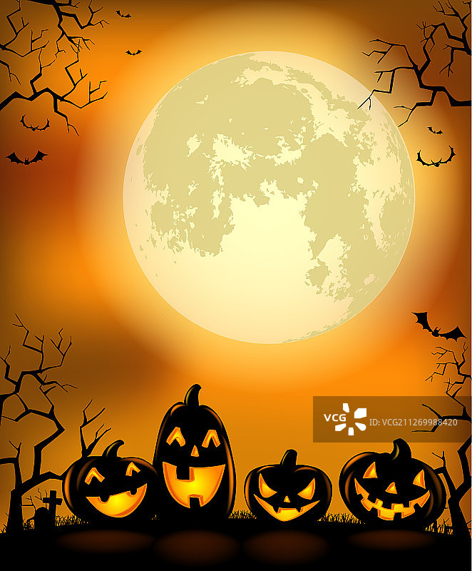 恐怖南瓜万圣节背景图片素材