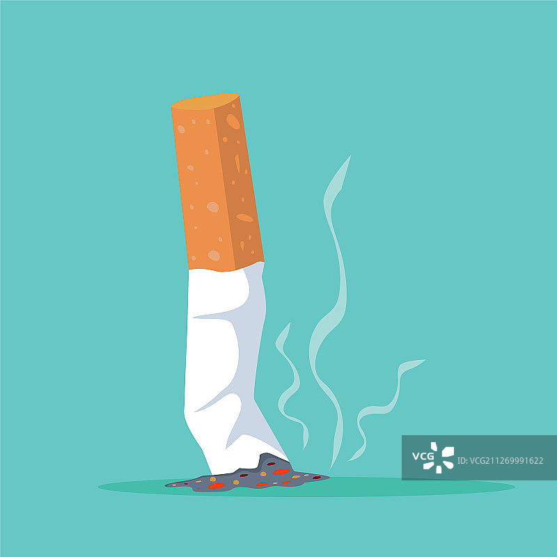 扁平的香烟头图片素材