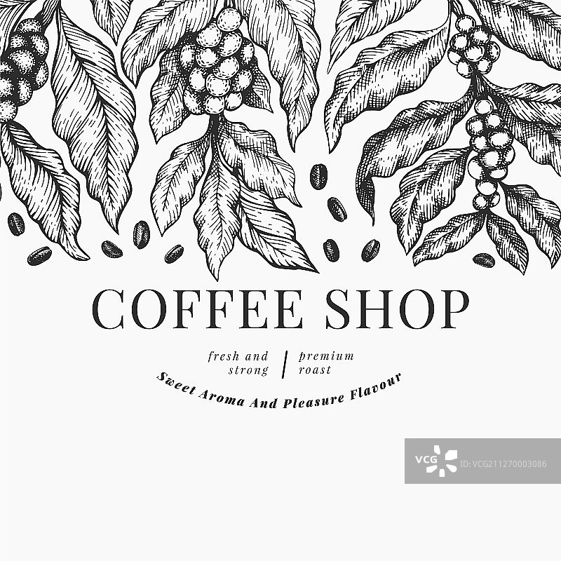 复古咖啡背景设计模板图片素材