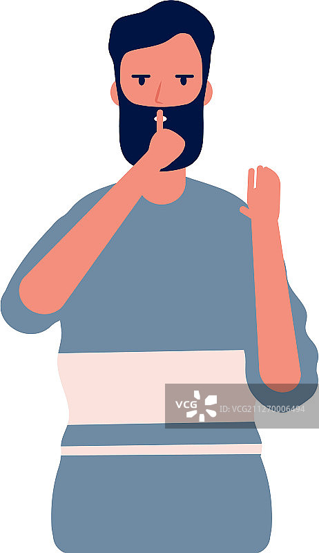 嘘！男人用手势捂住嘴巴图片素材