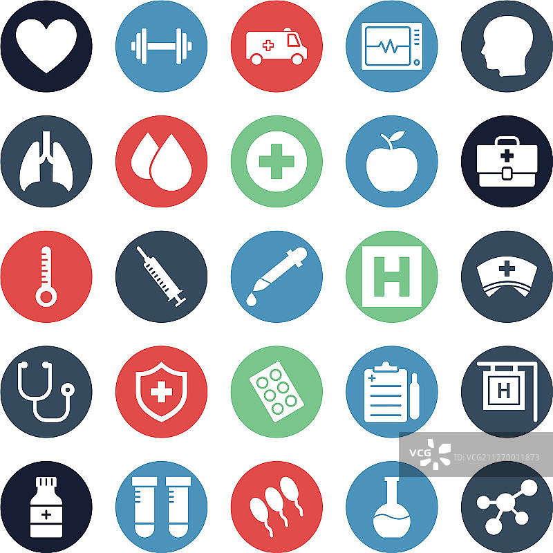 易于移动的医疗和健康图标图片素材