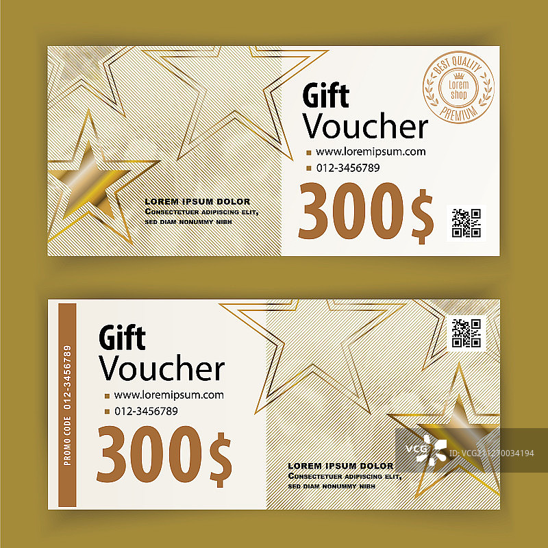 带有金星的价值300购物券模板图片素材