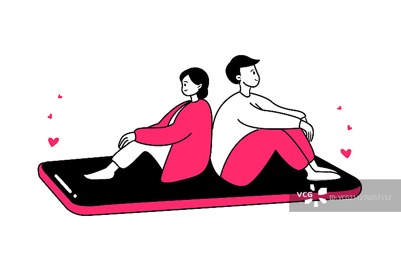 情人节创意情侣插画图片素材