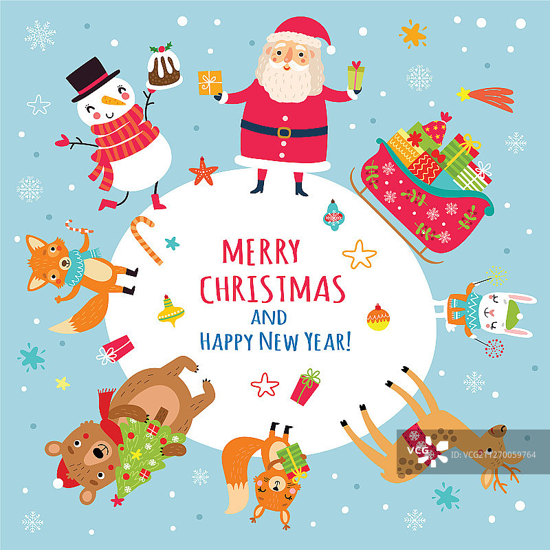 圣诞节背景，含圣诞老人图片素材