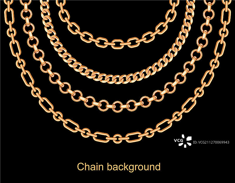 金色金属项链锁链背景图片素材