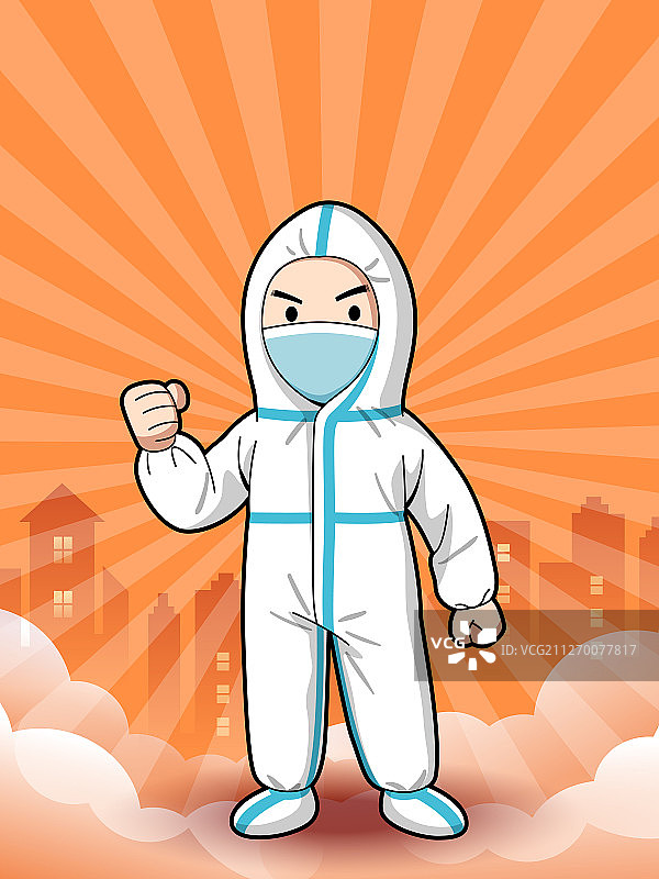 医疗工作者握拳加油图片素材